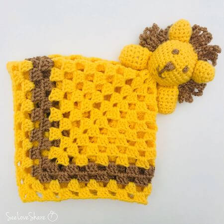 Crochet Lion Lovey Free Pattern by See Love Share