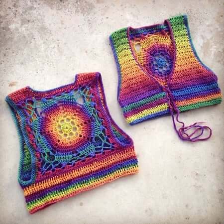 Crochet Mandala Vest Pattern by Of Mars