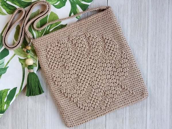 Crochet Monstera Crossbody Bag Pattern by Kathy's Crochet Closet