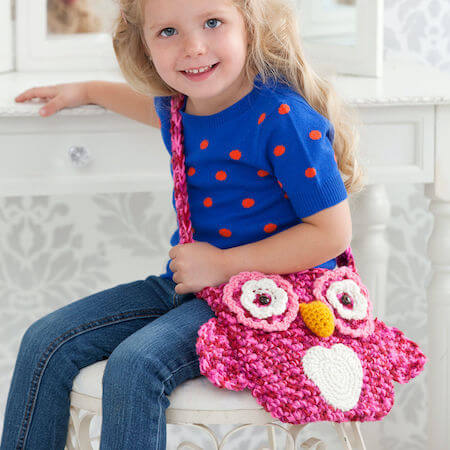 Crochet Owl Crossbody Bag Pattern by Yarnspirations