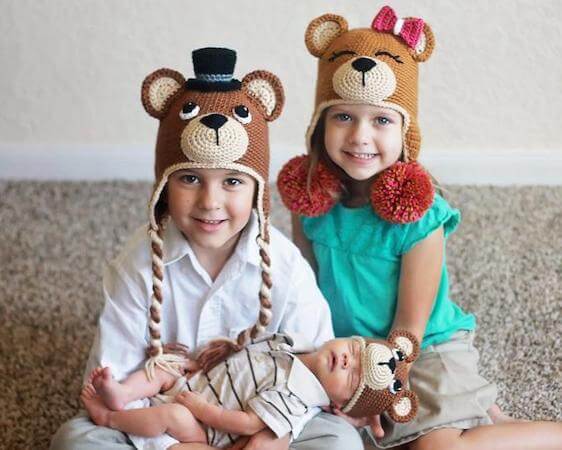 Crochet Teddy Bear Hat Pattern by Bri Abby HMA