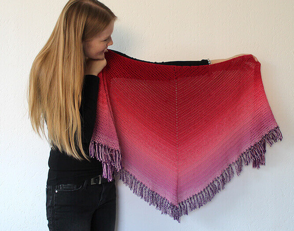 Double Crochet All The Way Shawl Pattern by Wilmade