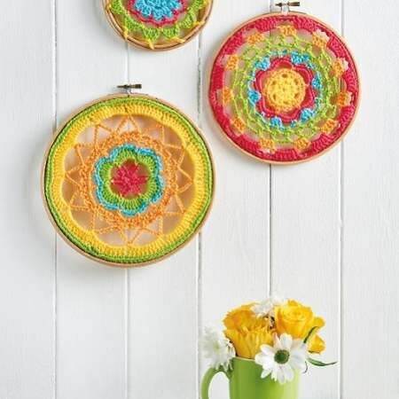 Embroidery Hoop Mandalas Crochet Pattern by Karen Wiederhold