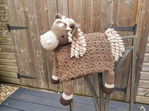 Farm Horse Baby Blanket Crochet Pattern by Crafting Happiness UK