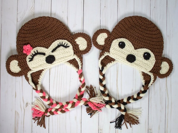 Free Crochet Monkey Hat Pattern by The Friendly Red Fox