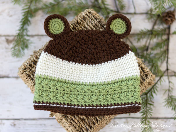 Grizzly Mountain Crochet Baby Hat Pattern by Kirsten Holloway Designs