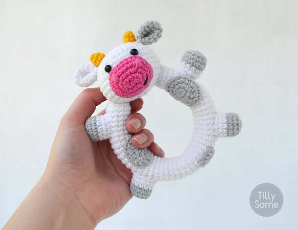 Happy Cow Rattle Crochet Pattern by Tilly Some