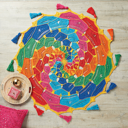 Kaleidoscope Mandala Throw Crochet Pattern by Hannah Cross