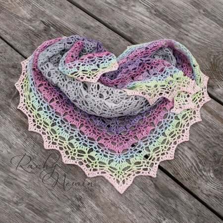 Lace Crochet Shawl Pattern by Rachy Newin Designs