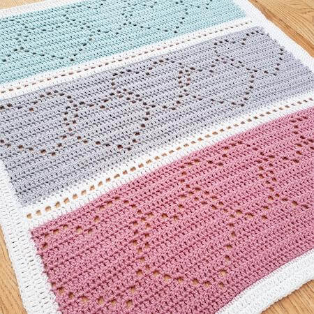 Linked Hearts Blanket Filet Crochet Pattern by Stitched Up By Emma