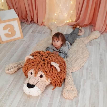 Lion Baby Rug Crochet Pattern by Clouds By Iris