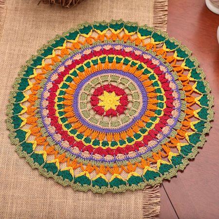 Mandala Doily Crochet Pattern by Yarnspirations