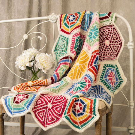 Mandala Sampler Throw Crochet Pattern by Red Heart