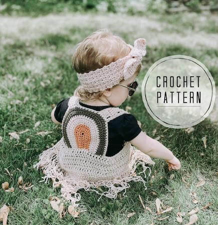 Rustic Rainbow Boho Vest Crochet Pattern by Knot Mama Made
