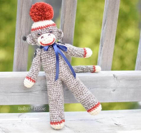 Spunky, The Little Sock Monkey Amigurumi Pattern by Ira Rott Patterns