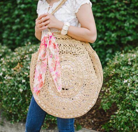 Sunburst Circle Bag Crochet Pattern by 1 Dog Woof