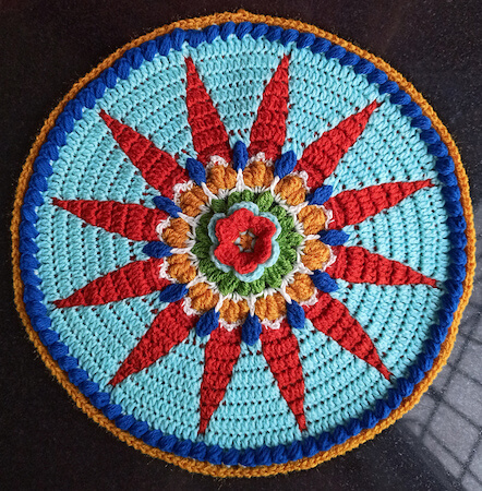Sunshine Mandala Crochet Pattern by Hooks Books N Me Designs