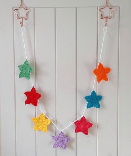 Super Simple Star Garland Crochet Pattern by Cro Create