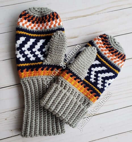 Tapestry Crochet Mittens Pattern by Jess Makes A Mess