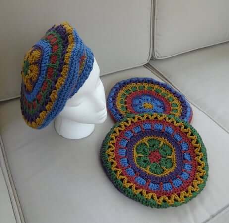 Twilight Mandala Beret Crochet Pattern by Stitching Stone Design