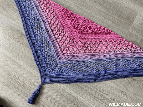 Vela Flower Shawl Free Crochet Pattern by Wilmade