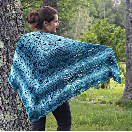 Victoria's German Shells Shawl Crochet Pattern by Jonna Martinez Crochet