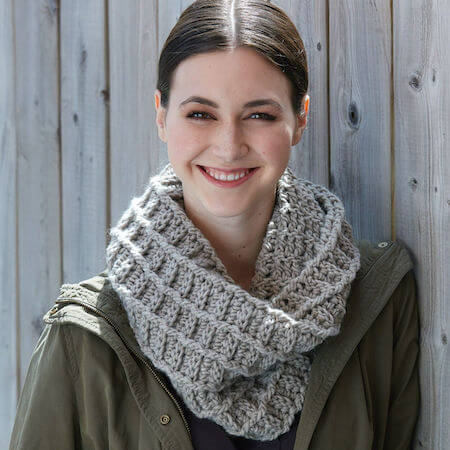 Wafflin Around Crochet Cowl Pattern by Yarnspirations