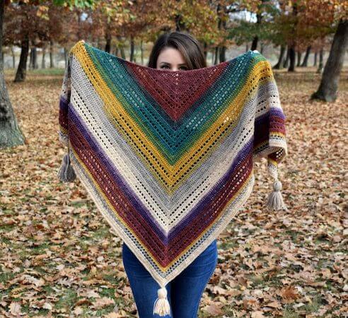 Warlock Triangle Shawl Crochet Pattern by Passionate Crafter