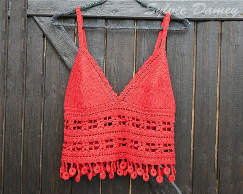 Coquelicot Top Camisole Crochet Pattern by SylvieDameyCrochet