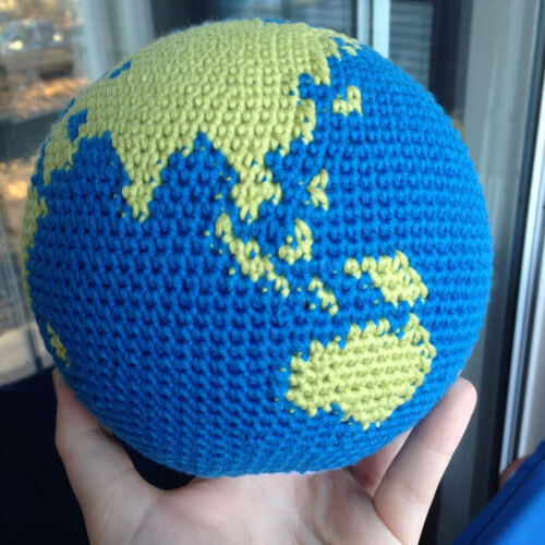 Earth Amigurumi Crochet Ball Pattern by KaperCrochet