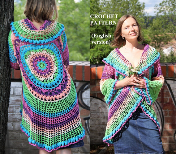 Mandala Cardigan Crochet Pattern by iloveyarneu