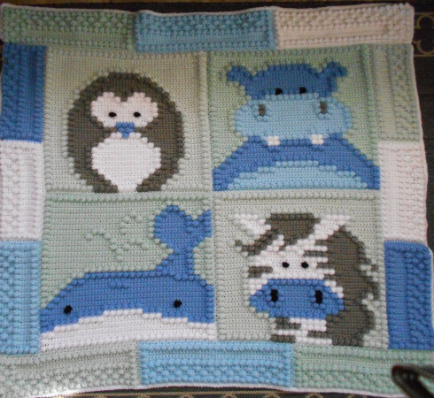Zoo Crochet Blanket by Color Shape Design