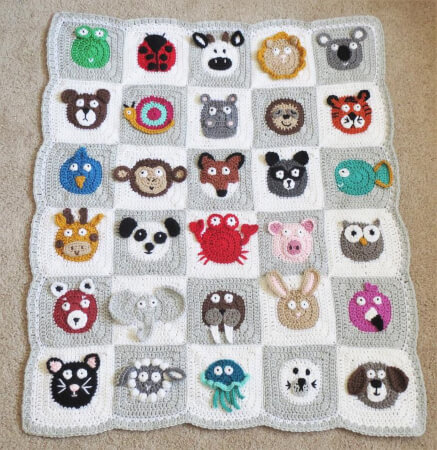 Zookeeper's Crochet Animal Blanket Pattern by Alyse Crochet