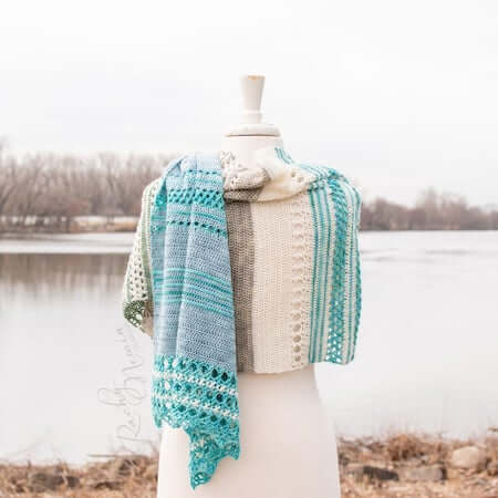 Adrift Wrap Crochet Pattern by Rachy Newin Designs
