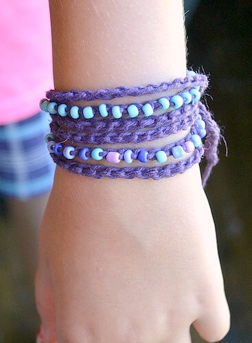 Beaded Wrap Crochet Bracelets Pattern by Darice