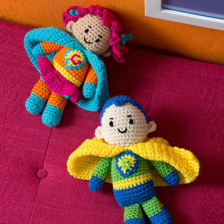 Boy And Girl Super Heroes Crochet Pattern by Red Heart