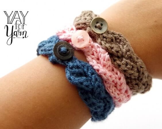 Braided Crochet Bracelet Pattern by Yay For Yarn