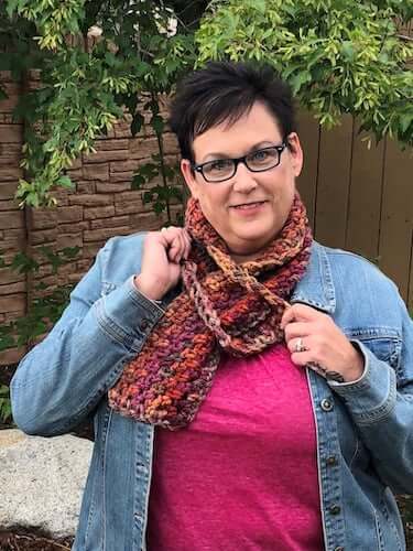 Chunky Keyhole Scarf Crochet Pattern by Made With A Twist