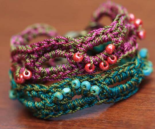 Crochet Beaded Bracelet Pattern by Velvet Heart Patterns