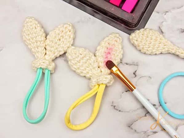 Crochet Bunny Ear Hair Ties Pattern by Briana K Designs