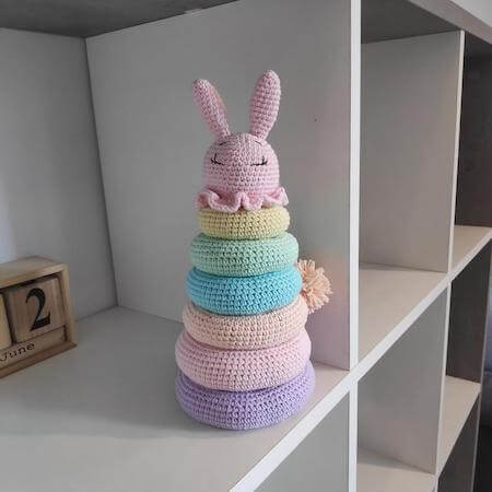 Crochet Bunny Stacking Toy Pattern by Gift Shop By Elene