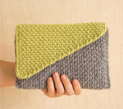 Crochet Clutch With Color Block Flap Pattern by Jakigu