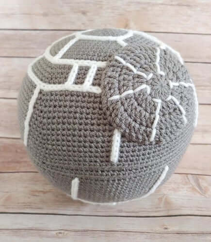 15 Crochet Star Wars Patterns Crochet Death Star Pillow Pattern by Nerdpreneur Creations