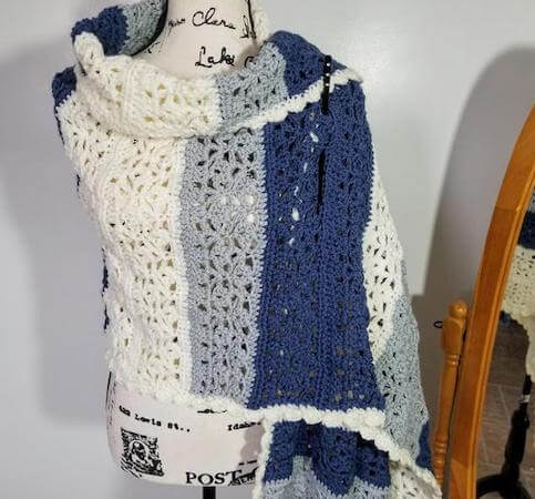 Crochet Flurry Wrap Pattern by Highland Hickory Designs