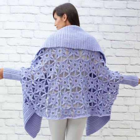 Crochet Granny Lace Cardigan Pattern by Red Heart