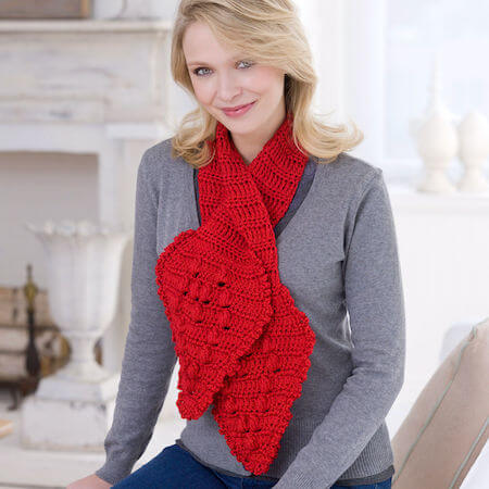 Crochet Keyhole Scarf Pattern by Red Heart