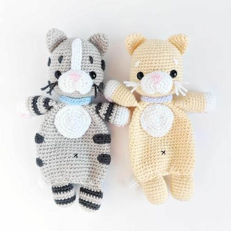 Crochet Kitty Cats Lovey Pattern by Ami Amore