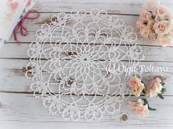 Crochet Lace Round Doily Pattern by Olga Poltava