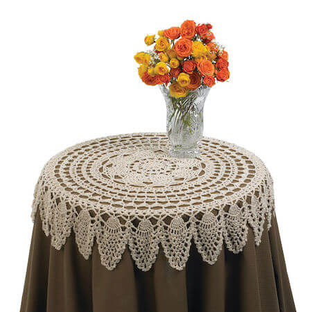 Crochet Lace Table Topper Pattern by Red Heart