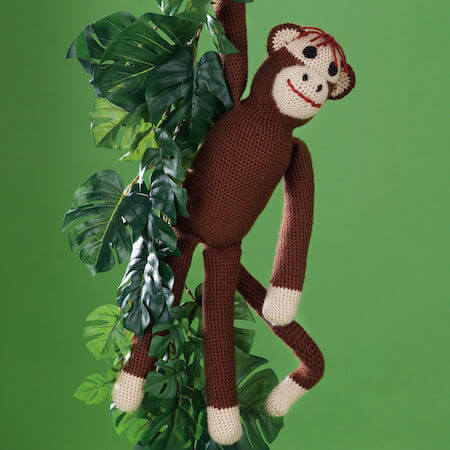  Crochet Sock Monkey Toy Pattern by Yarnspirations